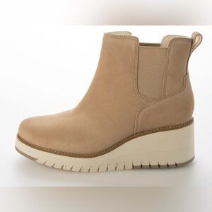 Cole Haan Women's ZEROGRAND City 50MM Suede Wedge Ankle Boots - Latte - Size 9.5
